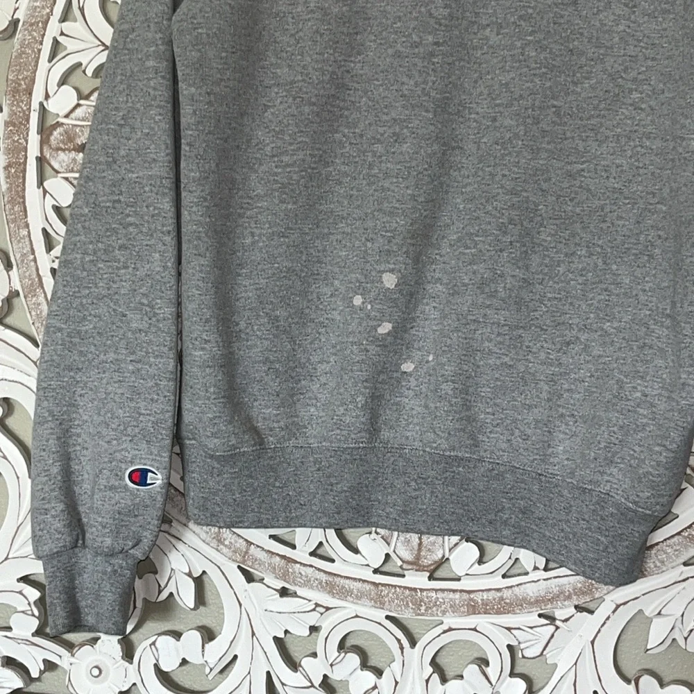 CHAMPION PURDUE BOILERMAKERS MENS GREY POWERBLEND TWILL LONG SLEEVE HOODIE sz S